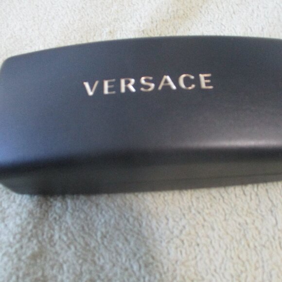 VERSACE Hard Eyeglass Case Hard Case Gold on Black - Picture 1 of 2